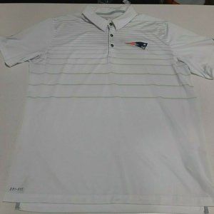 Nike Dri-Fit Golf Polo Shirt, New England Patriots NFL, Men's size XL White